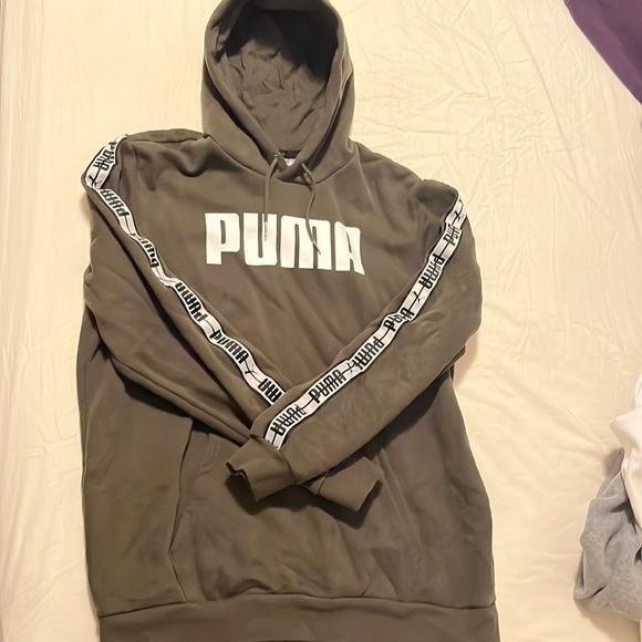 Soft Dark Green Puma Hoodie - Picture 2 of 5